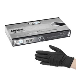 Gants Black Satin Taille L - 7 1/2