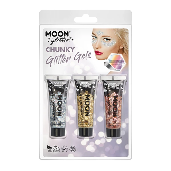 Glitter Gels Chunky 3 Tubes Moon Creations 3x12ml 1 Glitter Gels Chunky 3 Tubes Moon Creations 3x12ml