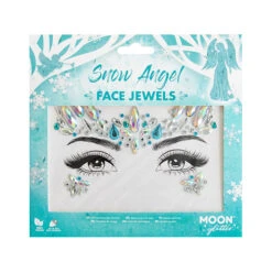 Strass Visage Autocollants Snow Angel Moon Glitter