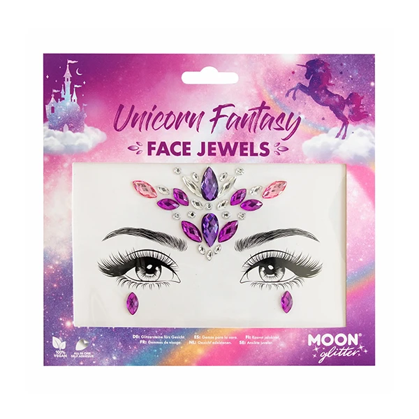 Strass Visage Autocollants Unicorn Fantasy Moon Glitter 1 Strass Visage Autocollants Unicorn Fantasy Moon Glitter