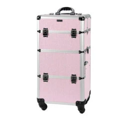 Valise Alu Strass Rose