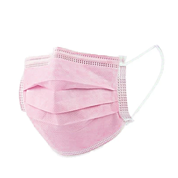 Masque Bucco Nasal 3 Plis Rose X50 1 Masque Bucco Nasal 3 Plis Rose X50