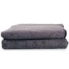 Lot De 2 Draps De Bain Gris Anthracite 100x200