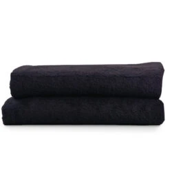 Lot De 2 Draps De Bain Noirs 100x200