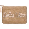 Pochette En Paille Tréssée Dolce Vita Stella Green