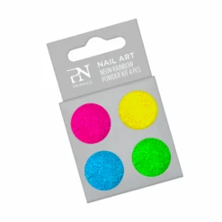 Kit Poudre Nail Art Neon Rainbow 4 Couleurs